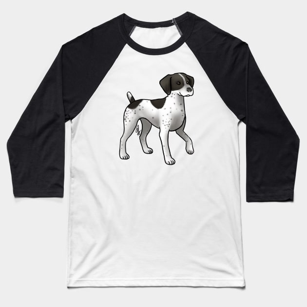 Dog - German Shorthaired Pointer - Black White Patched Baseball T-Shirt by Jen's Dogs Custom Gifts and Designs